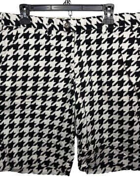 Loudmouth Bermuda Golf Shorts Mens Size 38 Black White Oakmont Houndstooth